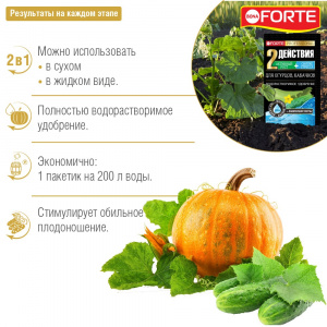 Бона Форте Удобрение водорастворимое для огурцов и кабачков с аминокислотами, 100 г