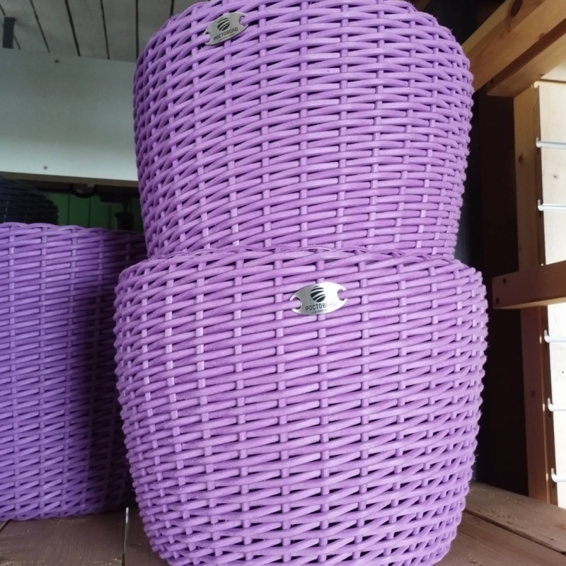 Кашпо полиротанг, 20л, лаванда, кипарис